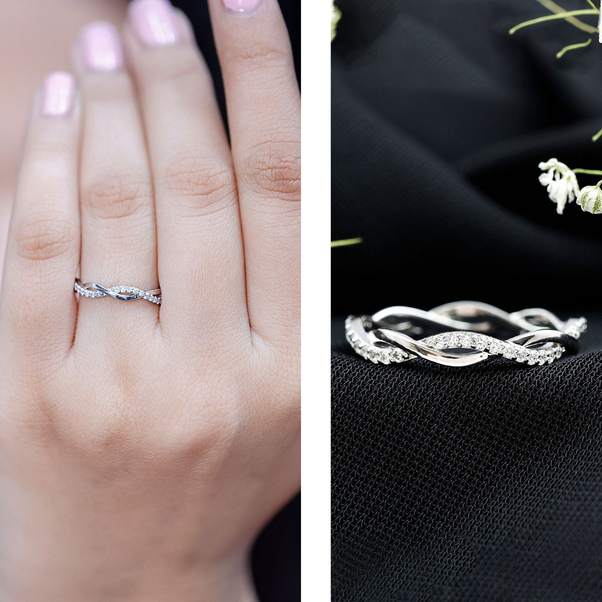 Lab Grown Diamond Braided Wedding Ring For Women