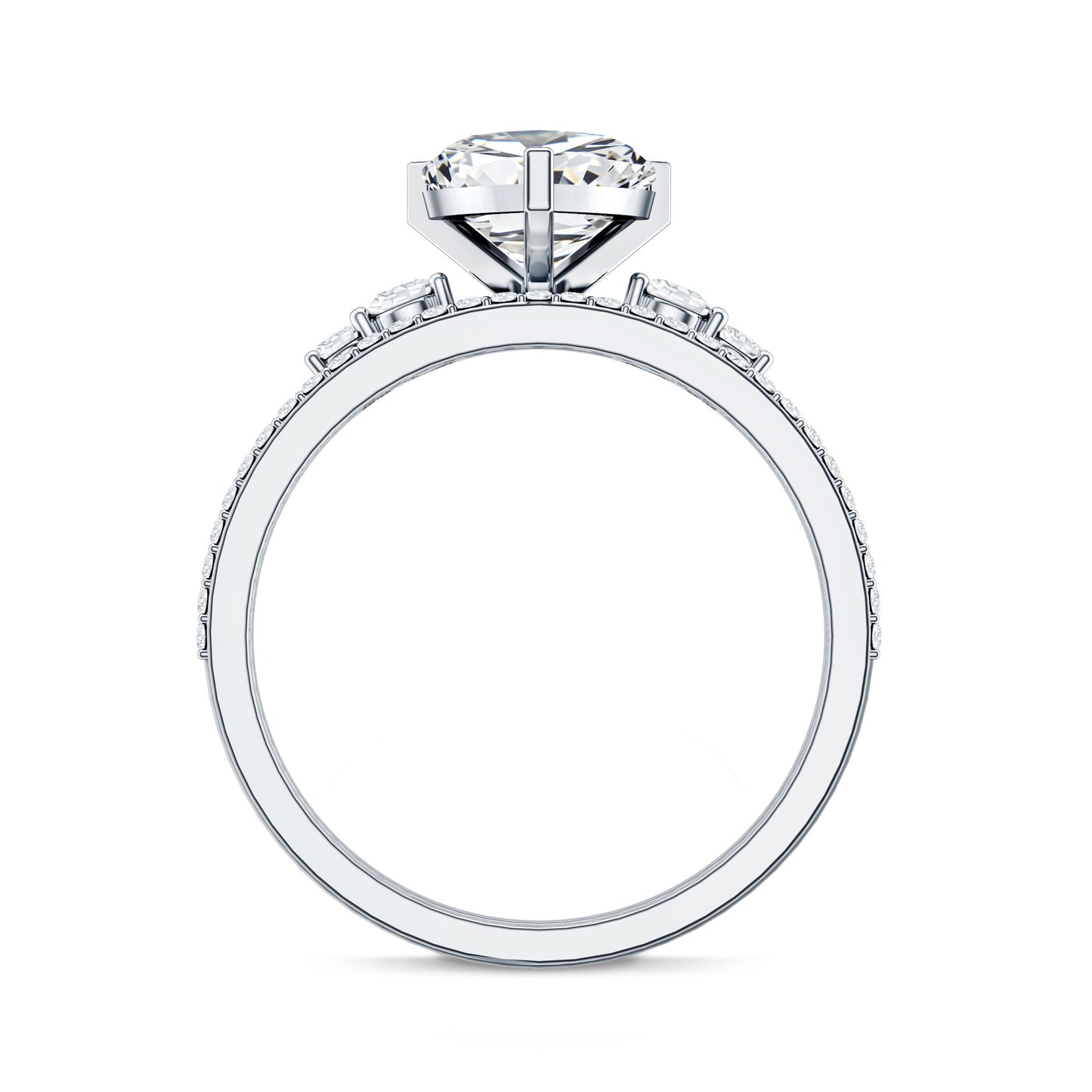 1.2 Carat Certified Lab Grown Diamond Heart Bridal Ring Set