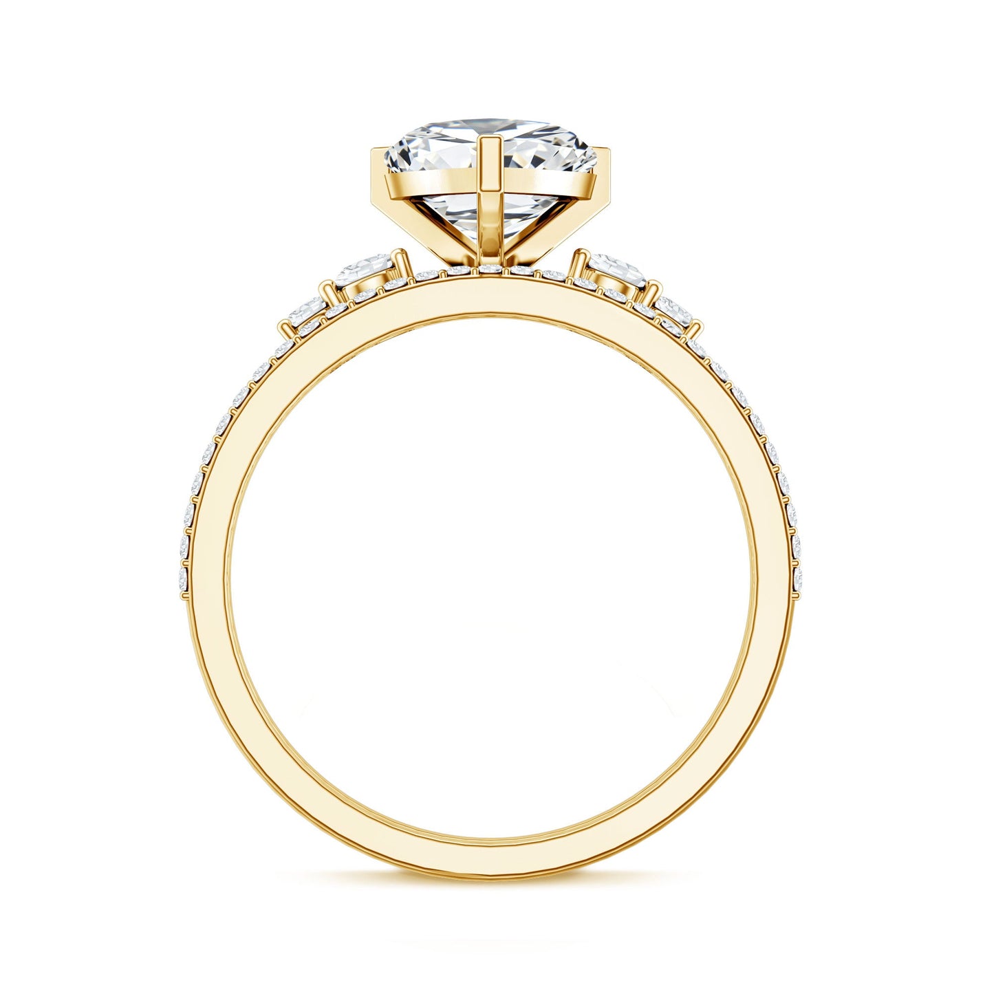 1.2 Carat Certified Lab Grown Diamond Heart Bridal Ring Set