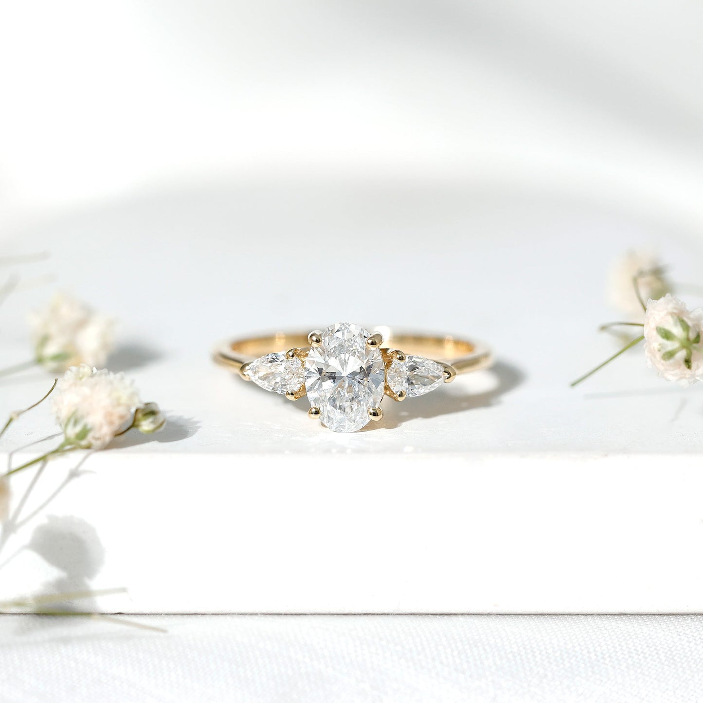 1 Carat Lab Grown Diamond Three Stone Engagement Ring with IGI Certificate