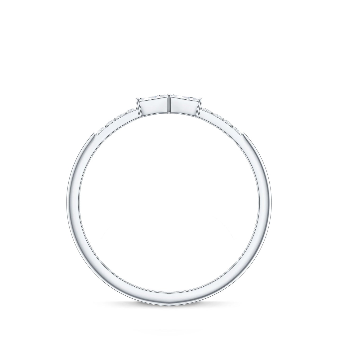 Baguette Diamond Stackable Ring in East West Style