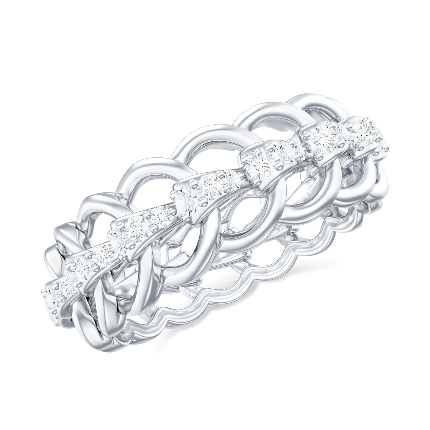Certified Moissanite Eternity Wedding Band for Women