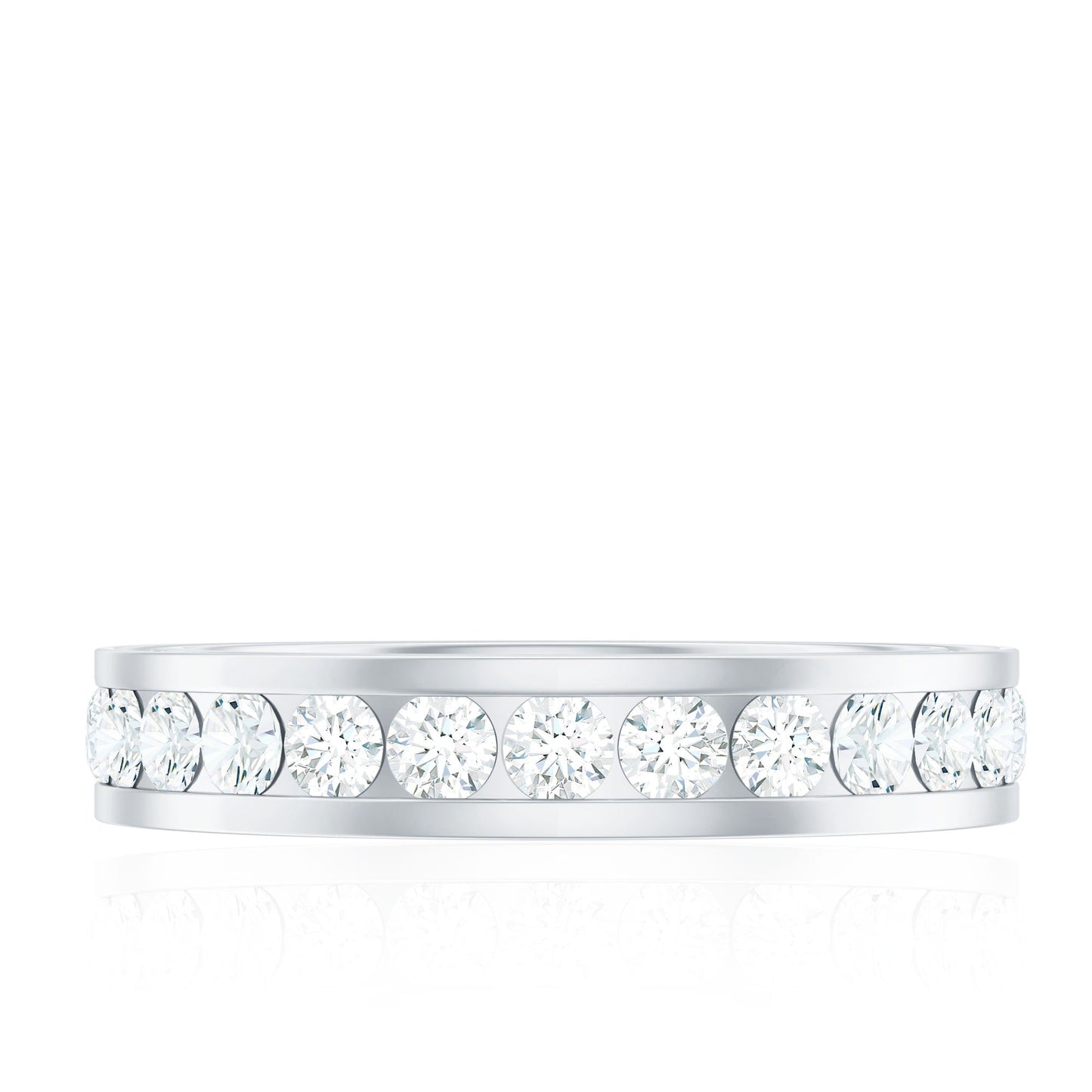 Certified Moissanite Eternity Ring in Channel Setting