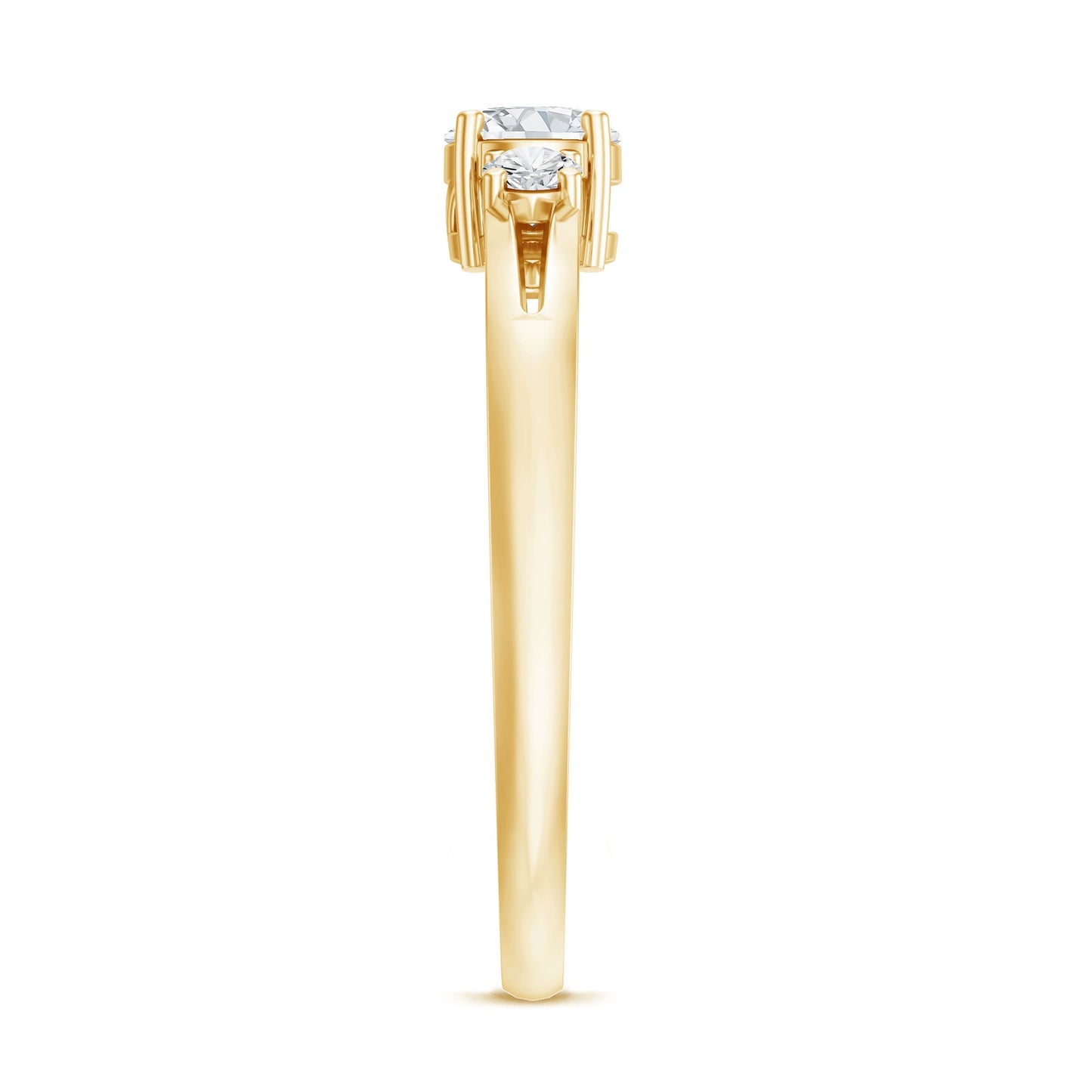 Certified Moissanite 3 Stone Proposal Ring For Her