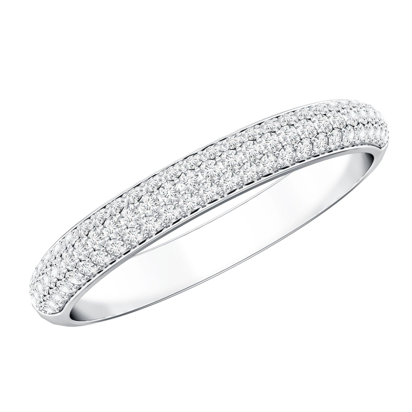 Brilliant Cut Round Moissanite Band Ring For Women