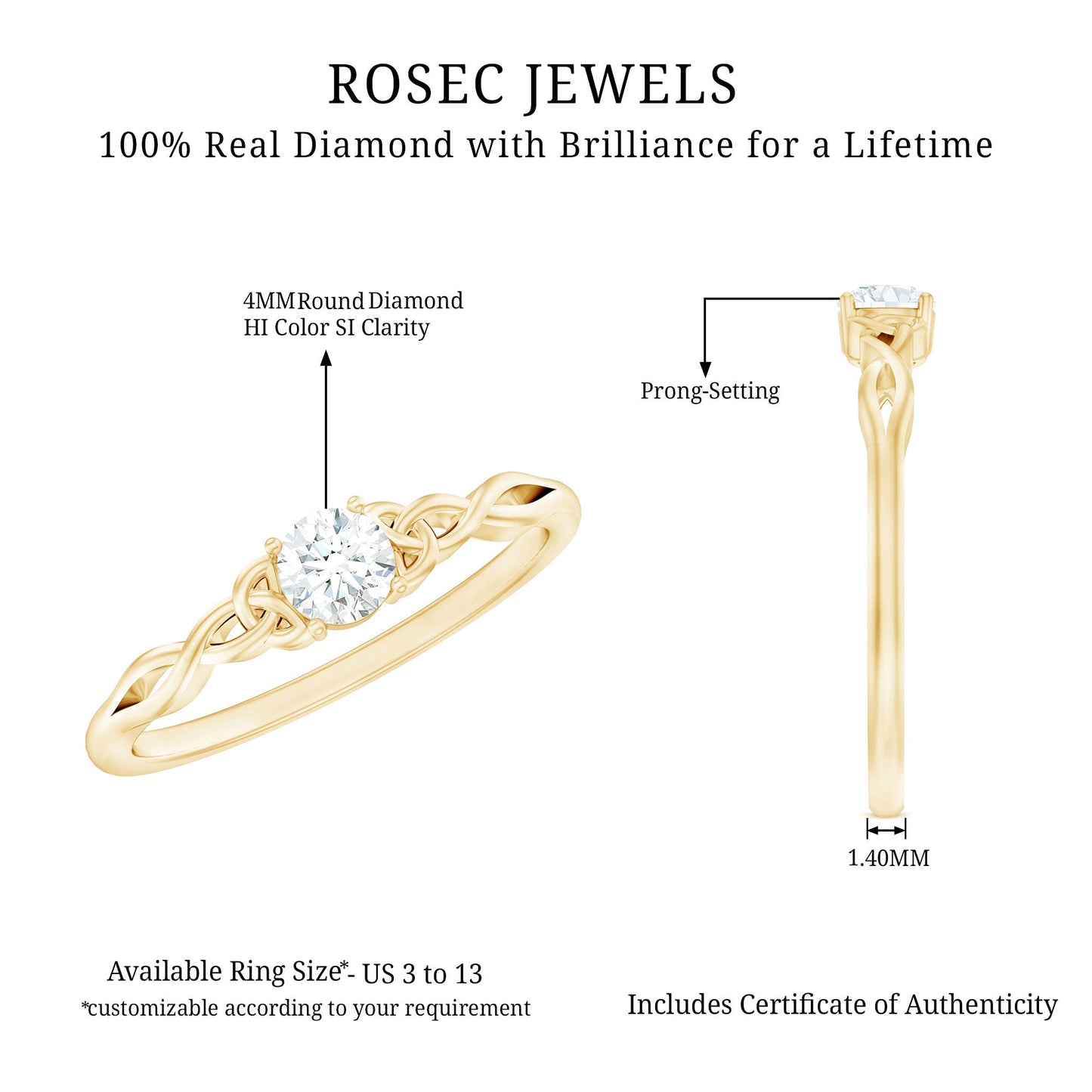 Certified Diamond Celtic Knot Promise Ring