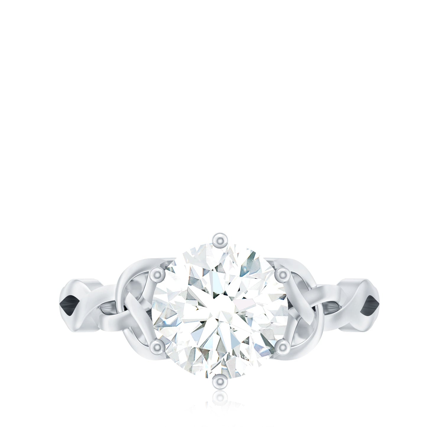 2 Carat Round Cut Moissanite Celtic Design Engagement Ring