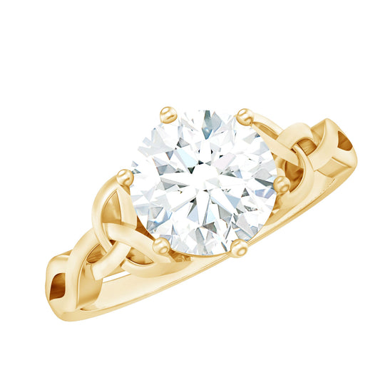 2 Carat Round Cut Moissanite Celtic Design Engagement Ring