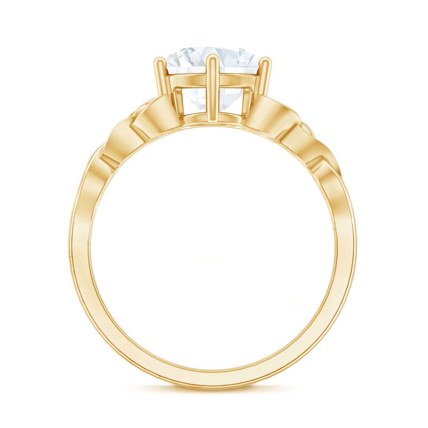 2 Carat Round Cut Moissanite Celtic Design Engagement Ring