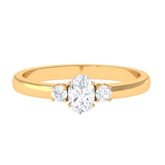 Certified 3 Stone Moissanite Promise Ring for Her