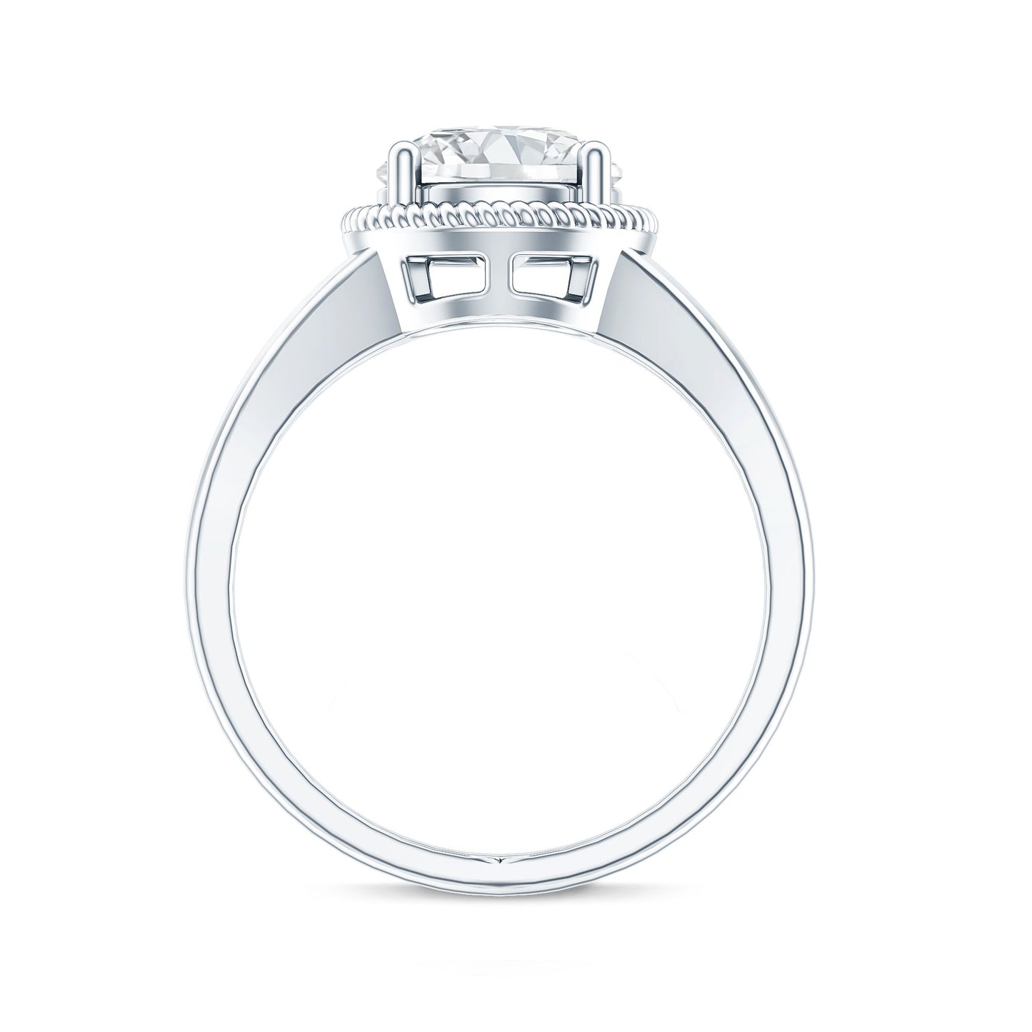 2 CT Round Moissanite Rope Band Engagement Ring