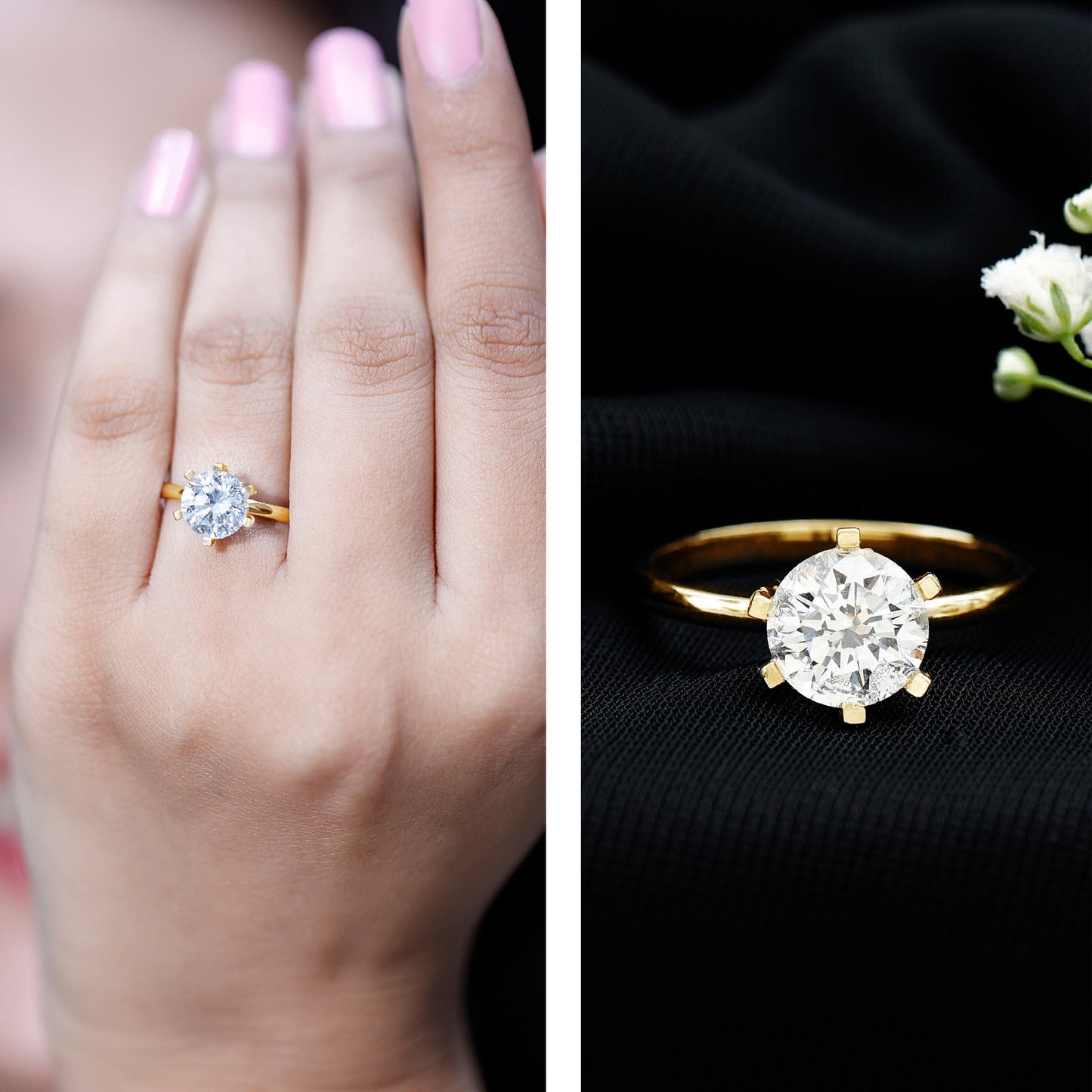 2 Carat Round Brilliant Cut Lab Grown Diamond Engagement Ring