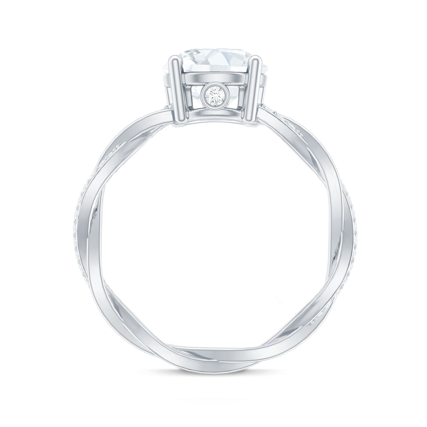 Round Cut Solitaire Moissanite Braided Engagement Ring