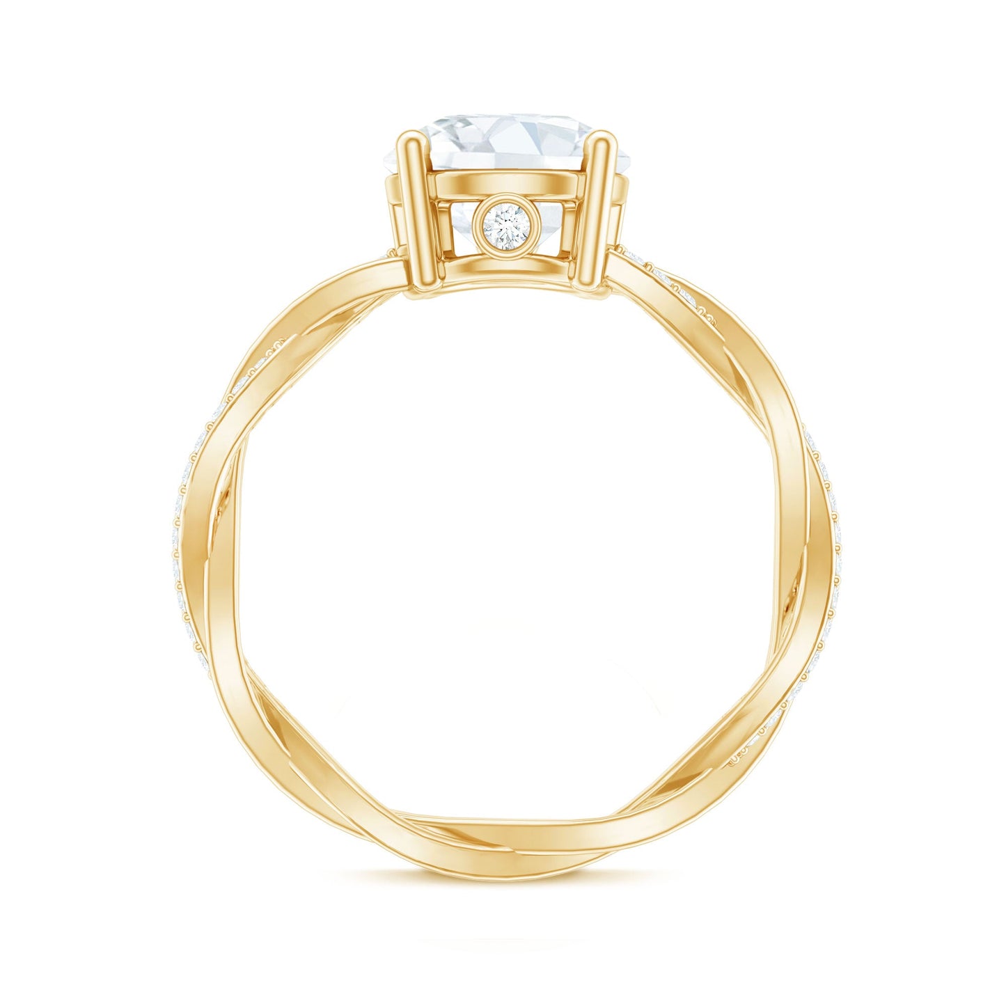 Round Cut Solitaire Moissanite Braided Engagement Ring