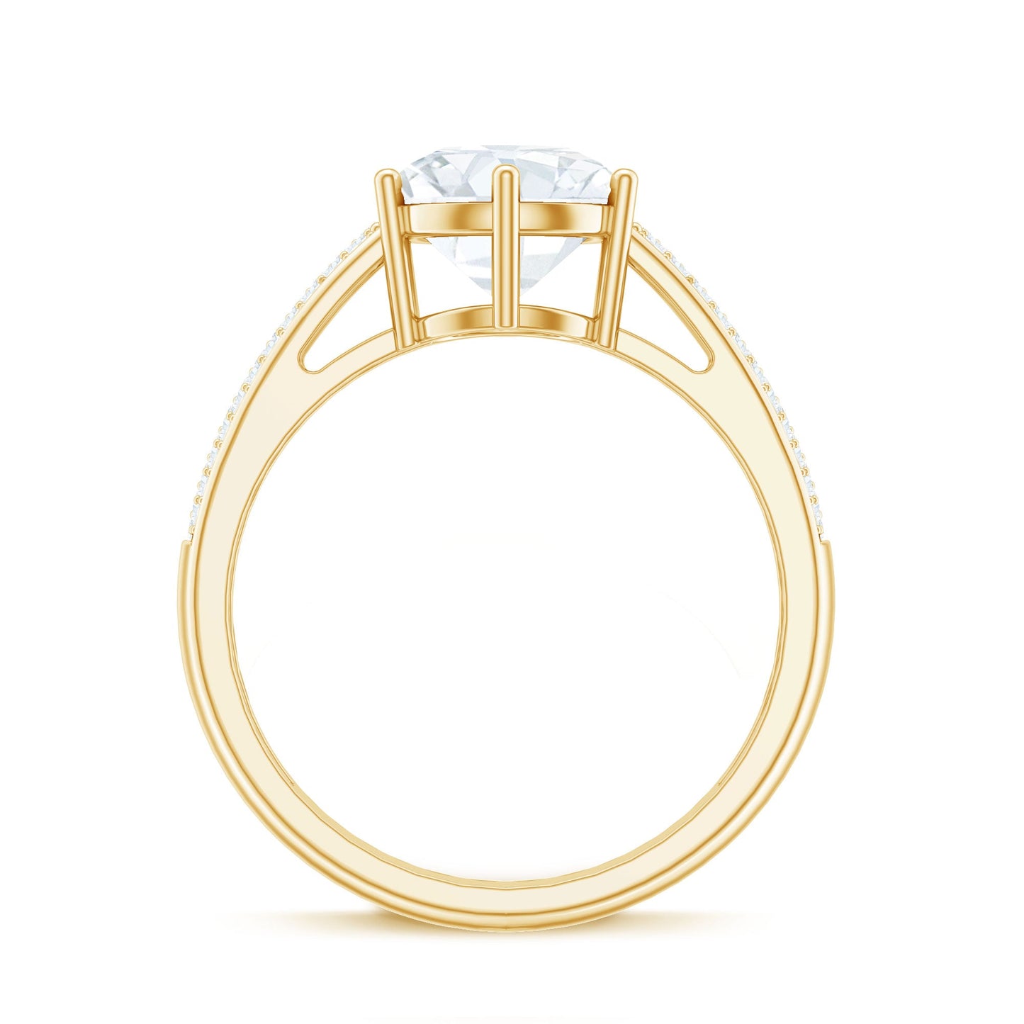 Certified Moissanite Side Stone Engagement Ring for Women