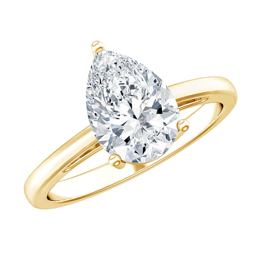 2 CT Moissanite Pear Shaped Engagement Ring for Women