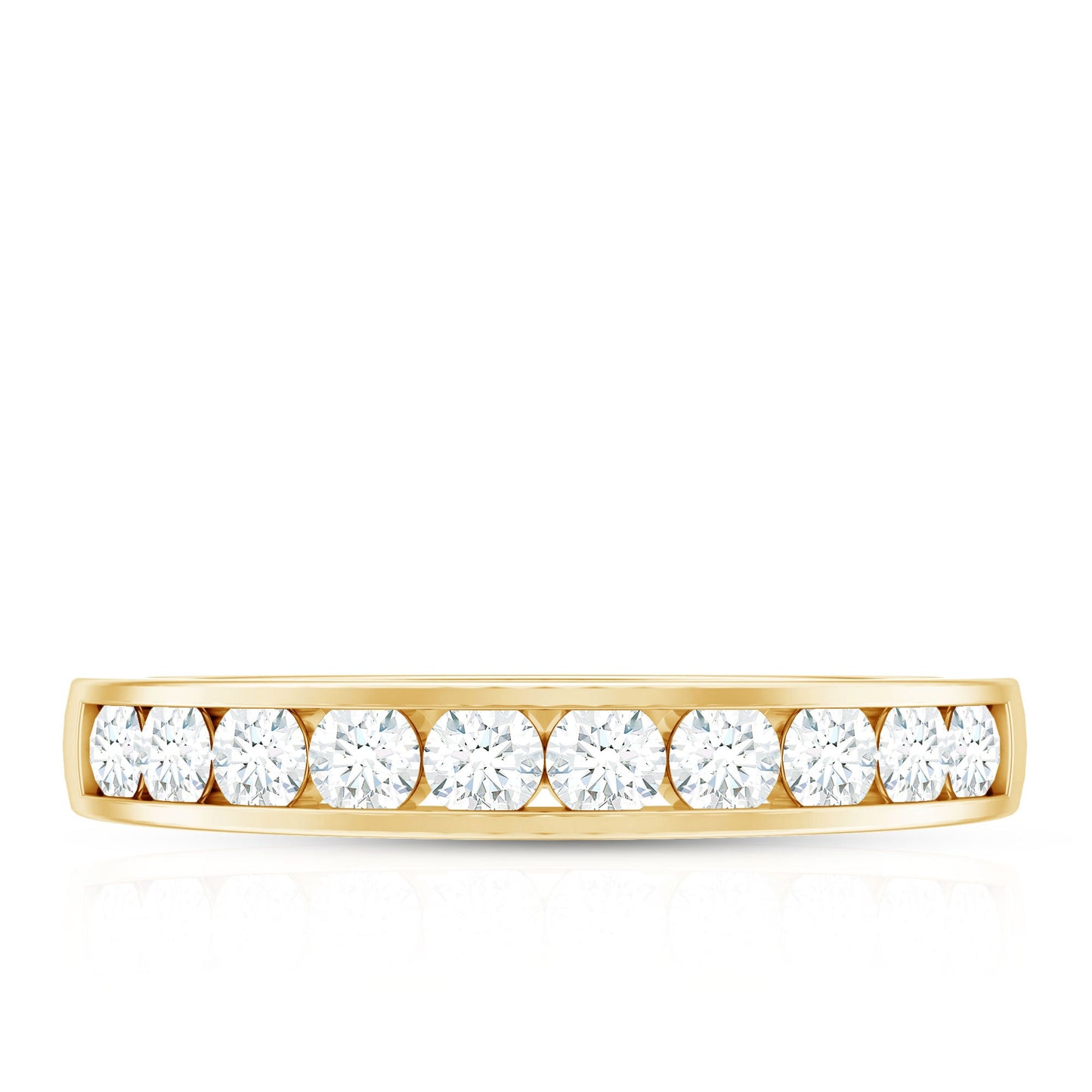 Channel Set Moissanite Half Eternity Band Ring