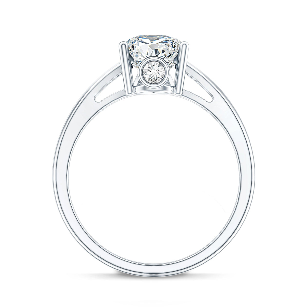Pear Shaped Moissanite Split Shank Engagement Ring