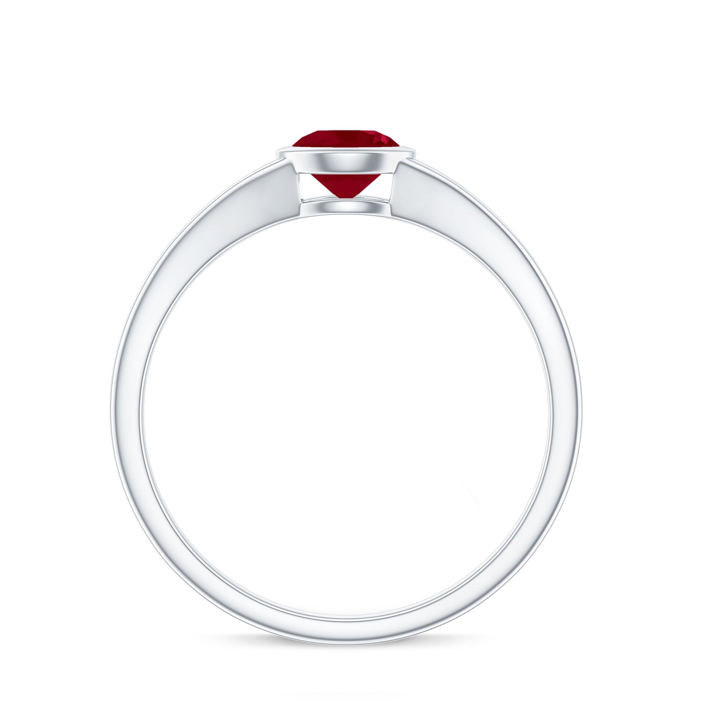 Natural 0.6 Carat Ruby Promise Ring with Split Shank