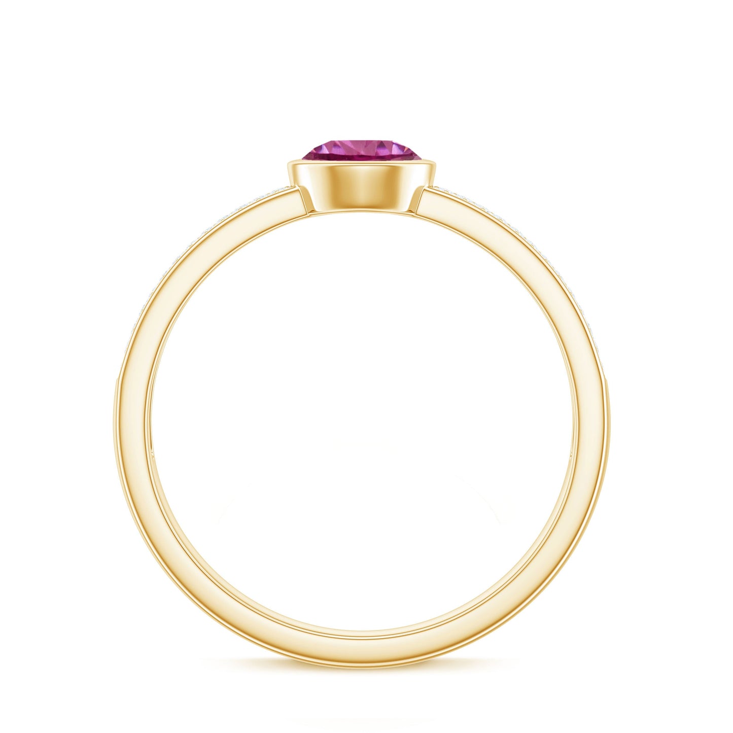 0.4 Carat Solitaire Pink Tourmaline and Diamond Engagement Ring