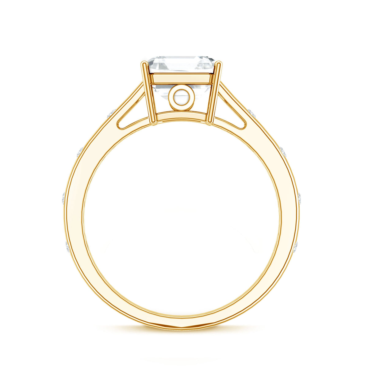 Asscher Cut Moissanite Solitaire Engagement Ring with Certificate