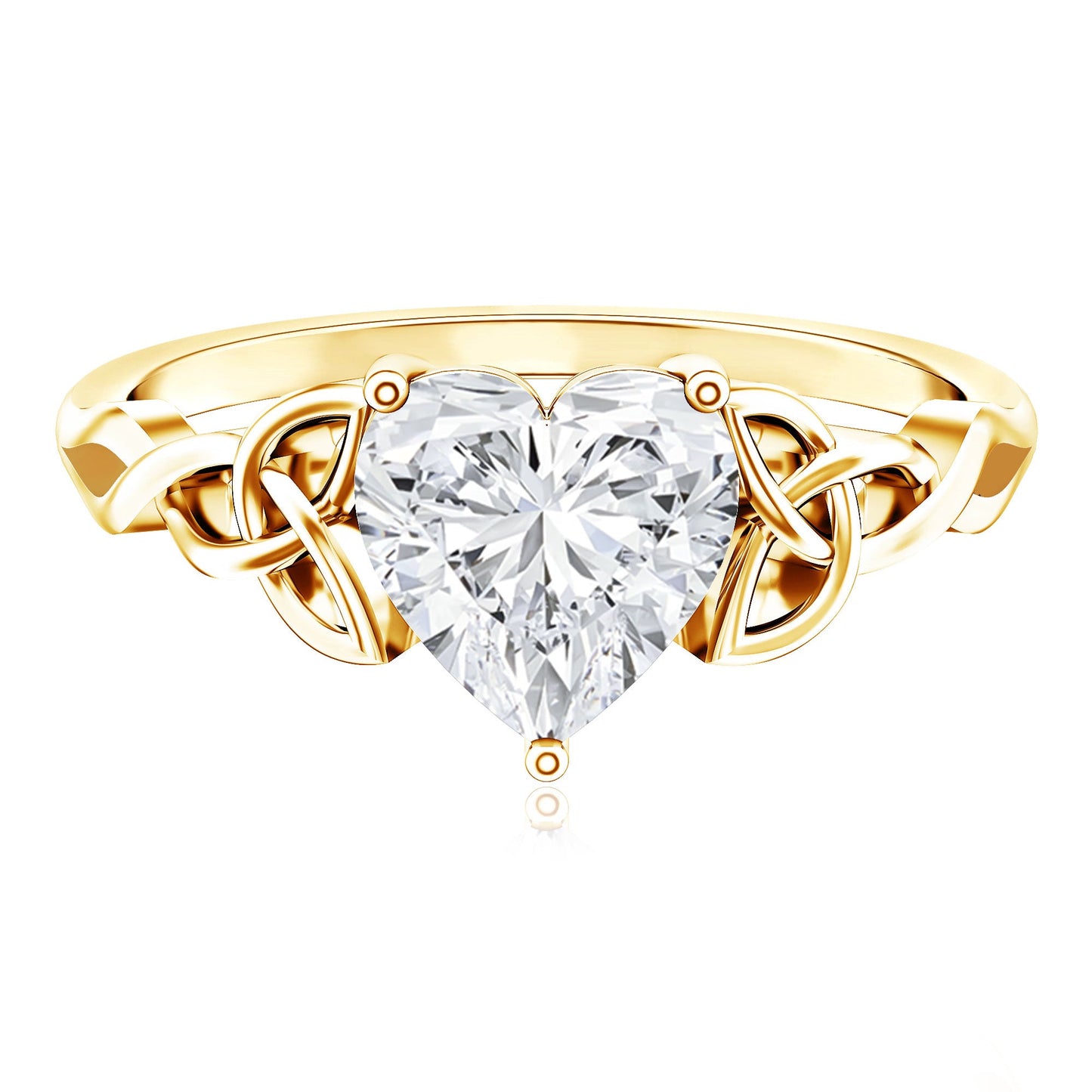 Heart Shaped Moissanite Celtic Engagement Ring