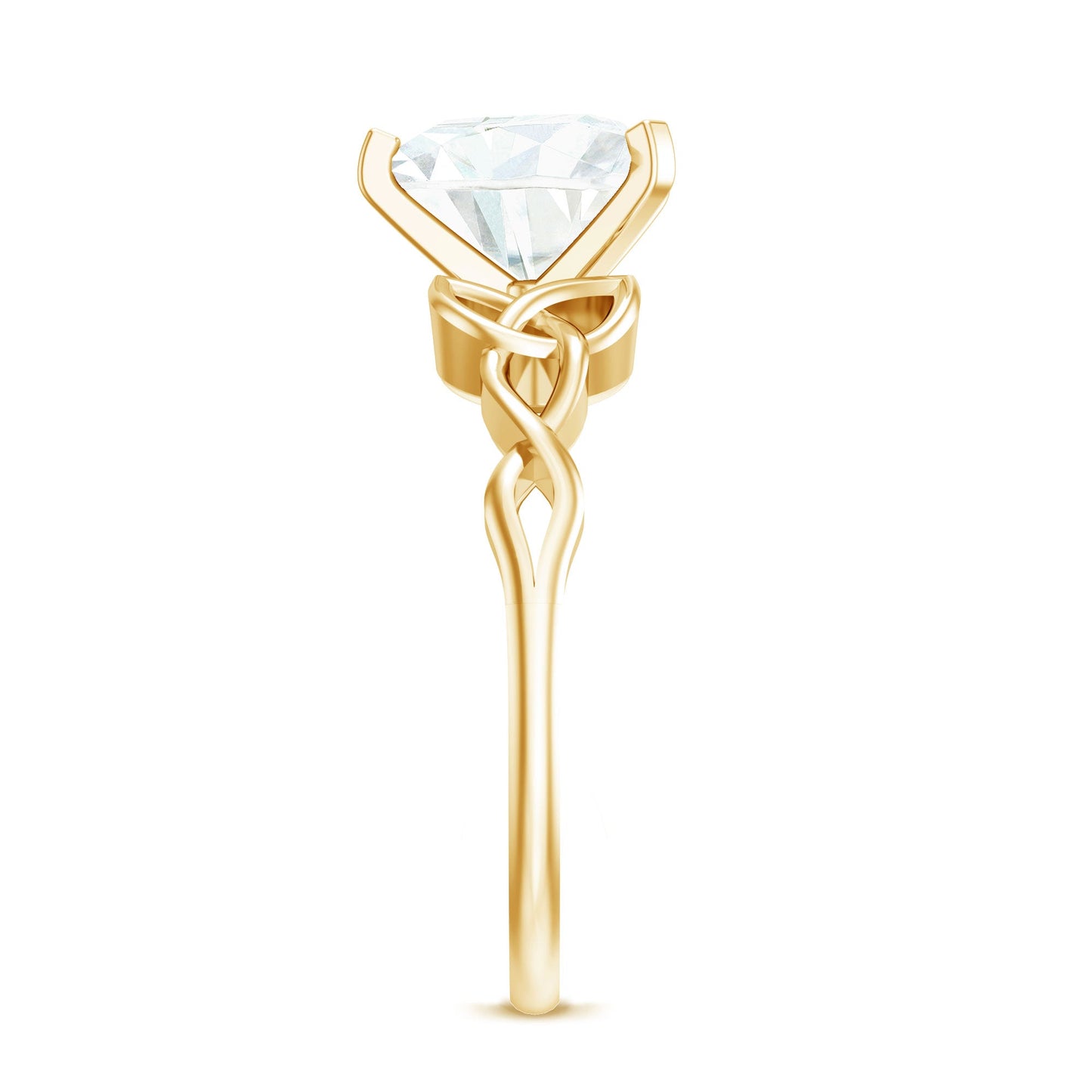 2 CT Heart Shaped Moissanite Celtic Knot Engagement Ring