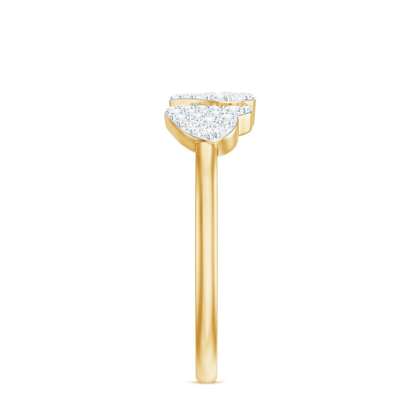 Natural Diamond Double Heart Ring for Promise