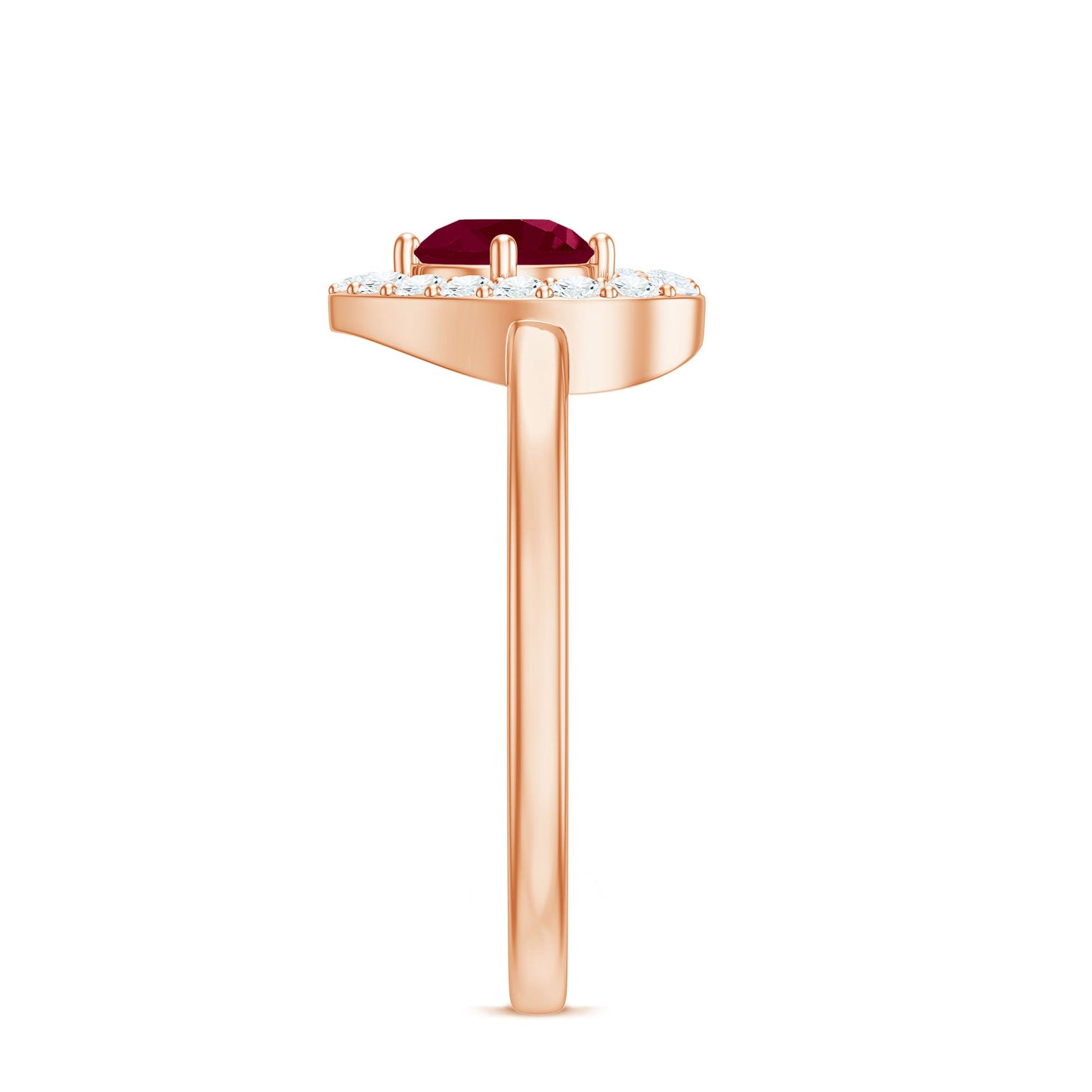 Natural 0.6 Carat Ruby Diamond Heart Engagement Ring for Women