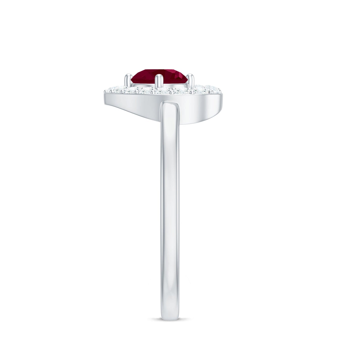 Natural 0.6 Carat Ruby Diamond Heart Engagement Ring for Women