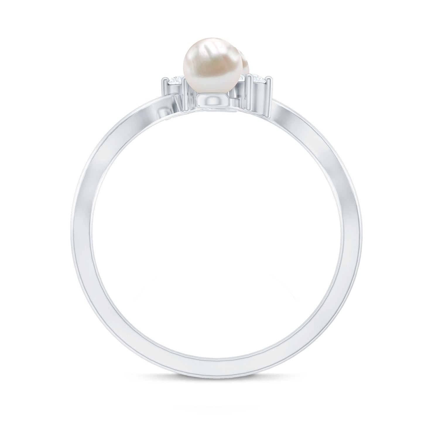 Freshwater Pearl and Diamond Wrap Ring