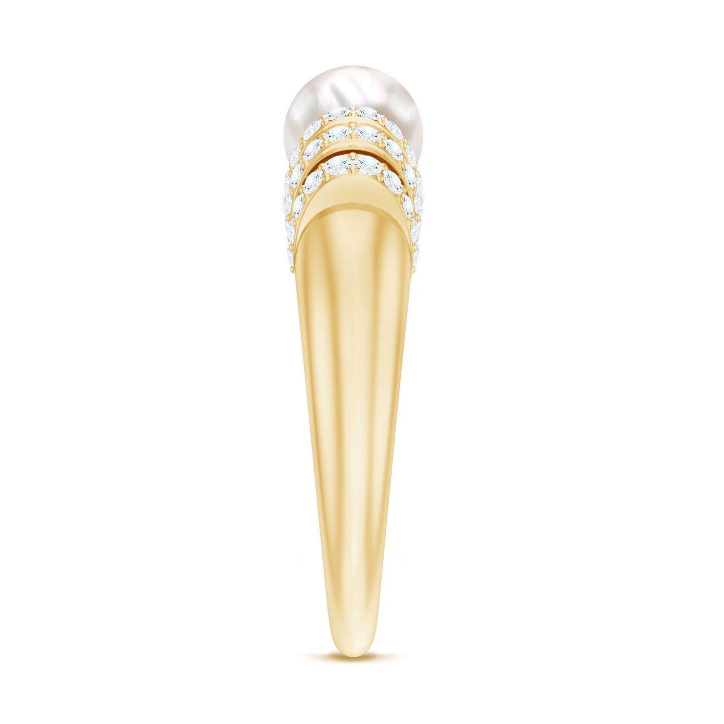 2.2 Carat Freshwater Pearl Diamond Engagement Ring for Women