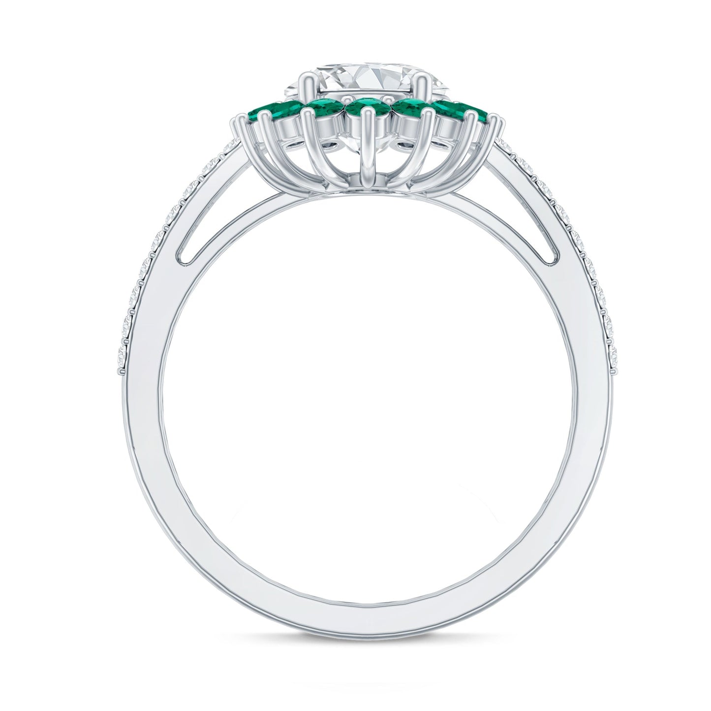 Certified 2 Carat Lab Grown Diamond Engagement Ring with Emerald Halo