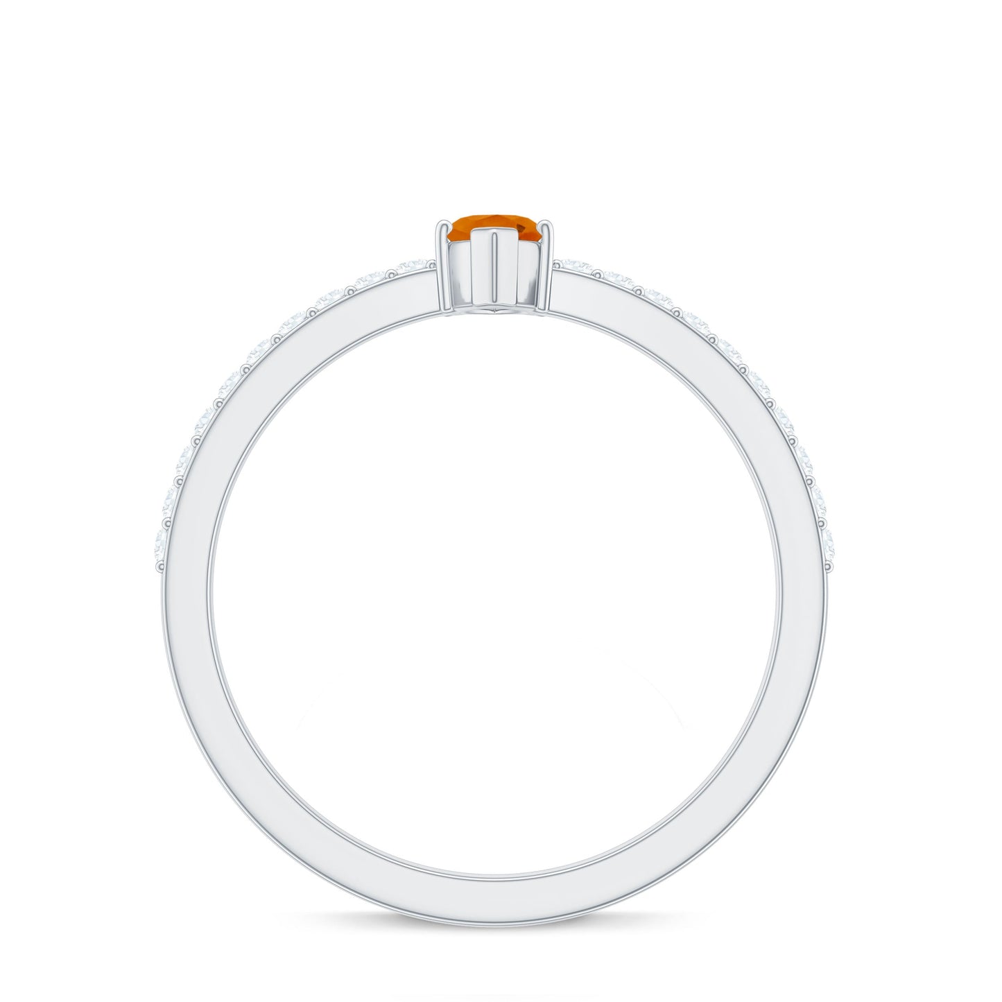 0.3 Carat Fire Opal Marquise Engagement Ring with Diamond