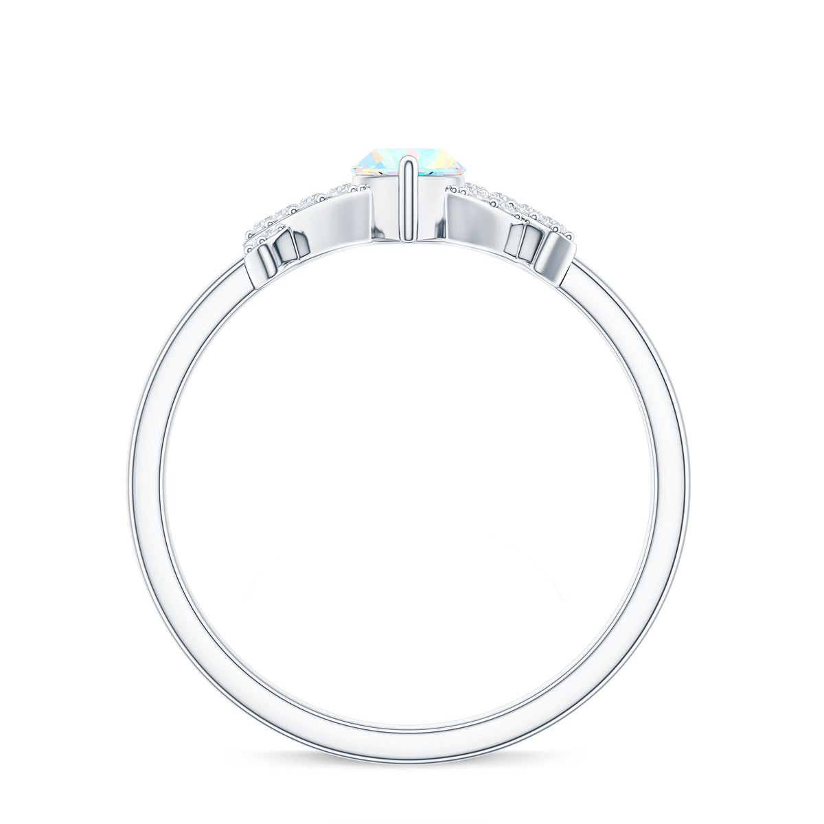 Natural Marquise Opal Diamond Engagement Ring with Certificate