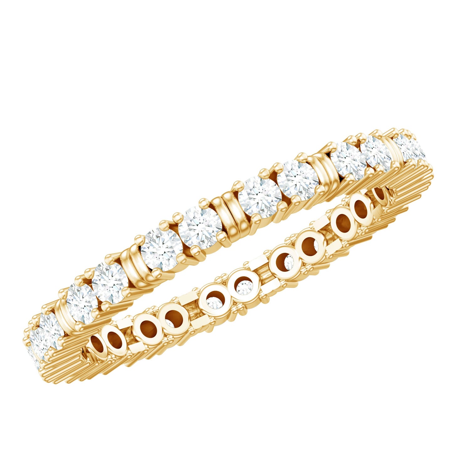 Certified Moissanite Stackable Eternity Band Ring for Her