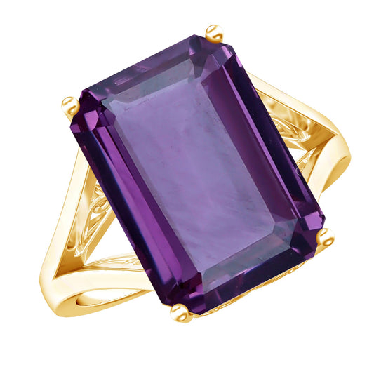 8 Carat Lab Grown Alexandrite Emerald Cut Engagement Ring