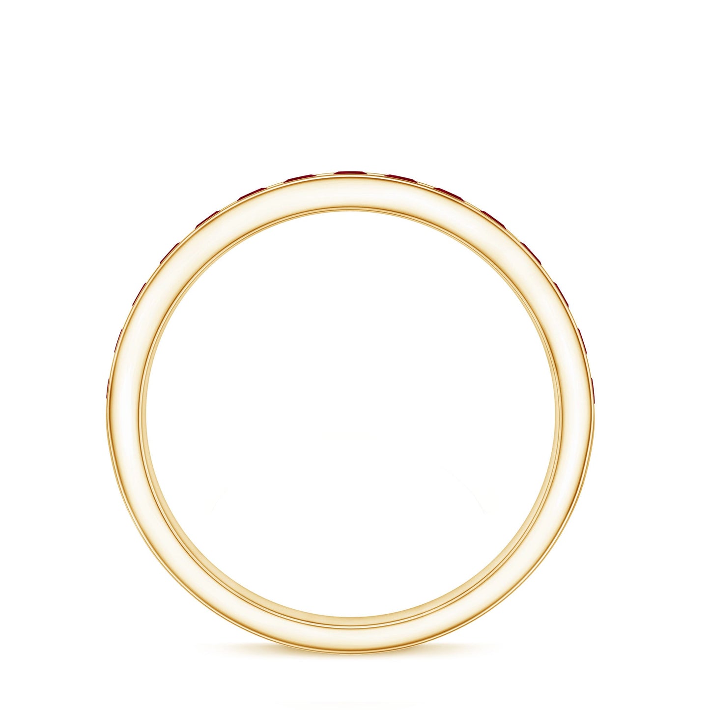 Natural Ruby Half Eternity Anniversary Ring in Channel Set