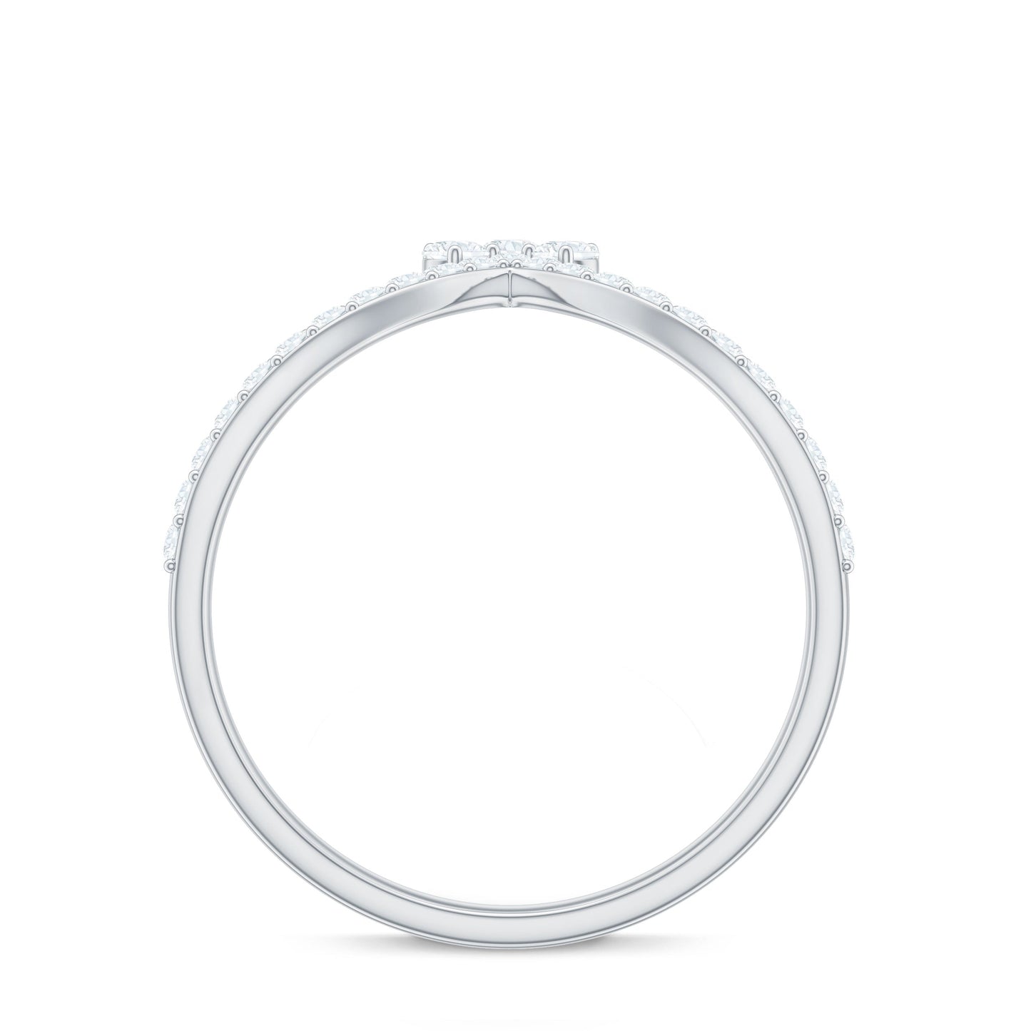 Real Diamond Curved Enhancer Ring for Women