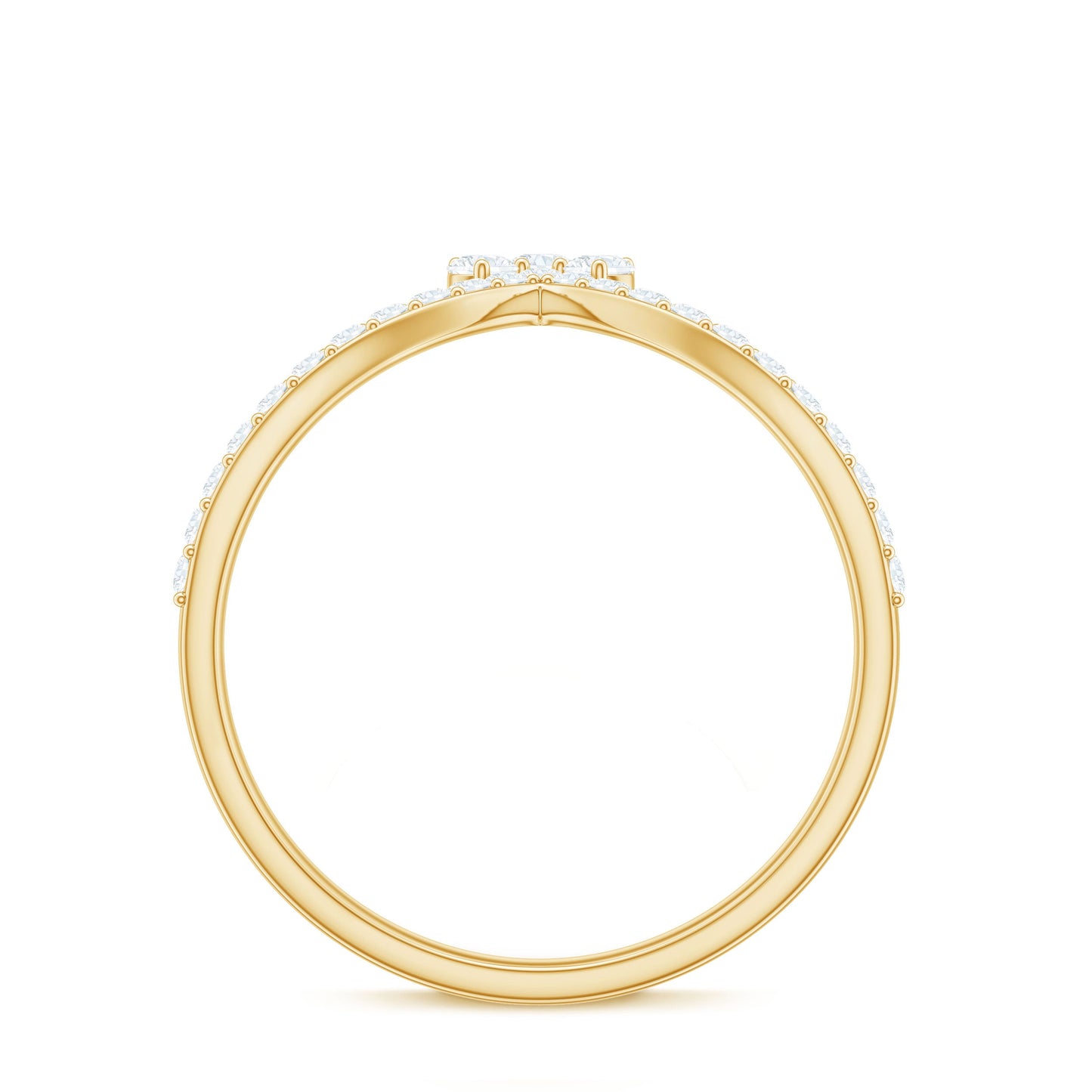 Real Diamond Curved Enhancer Ring for Women