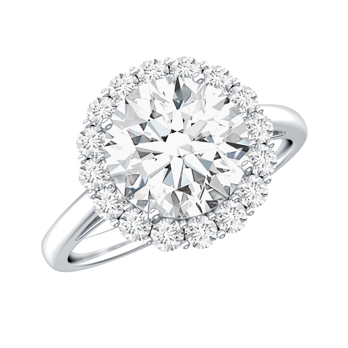 Classic Round Cut Moissanite Big Engagement Ring