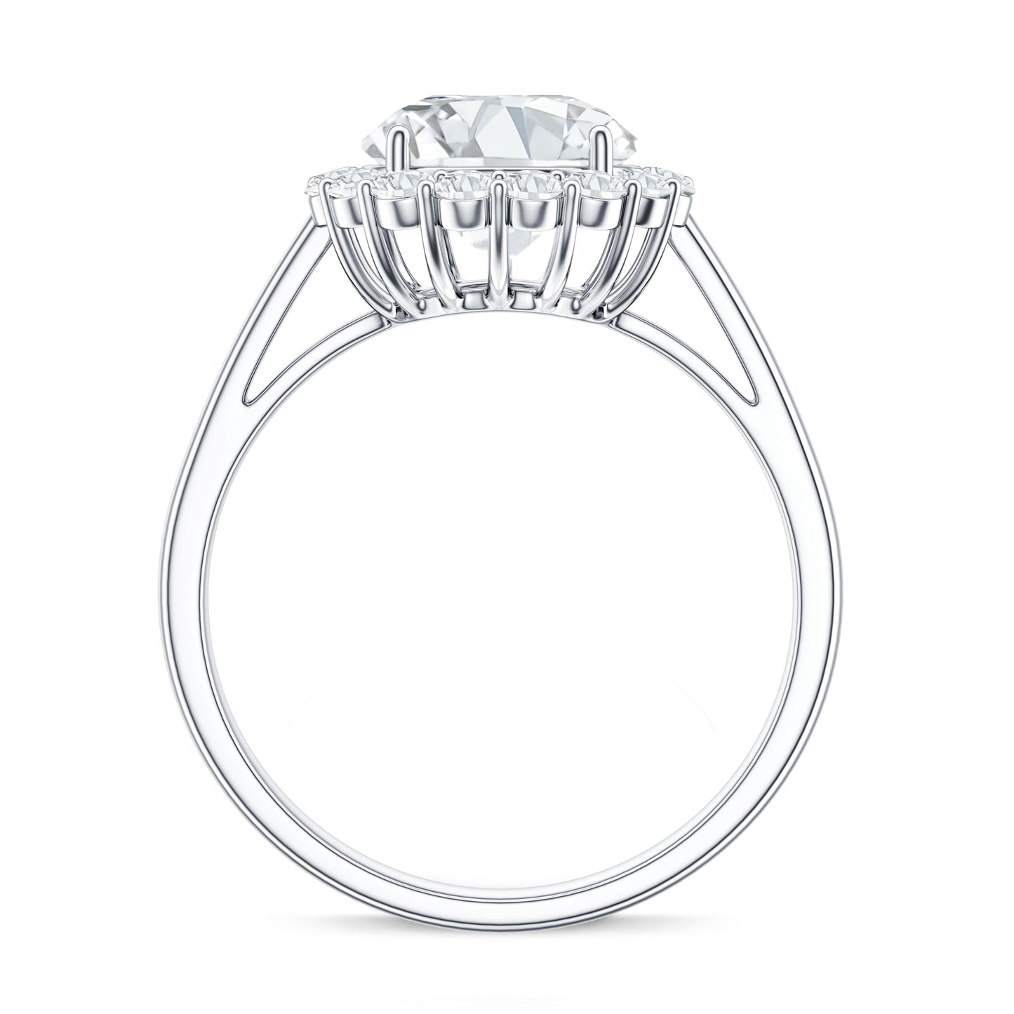 Classic Round Cut Moissanite Big Engagement Ring