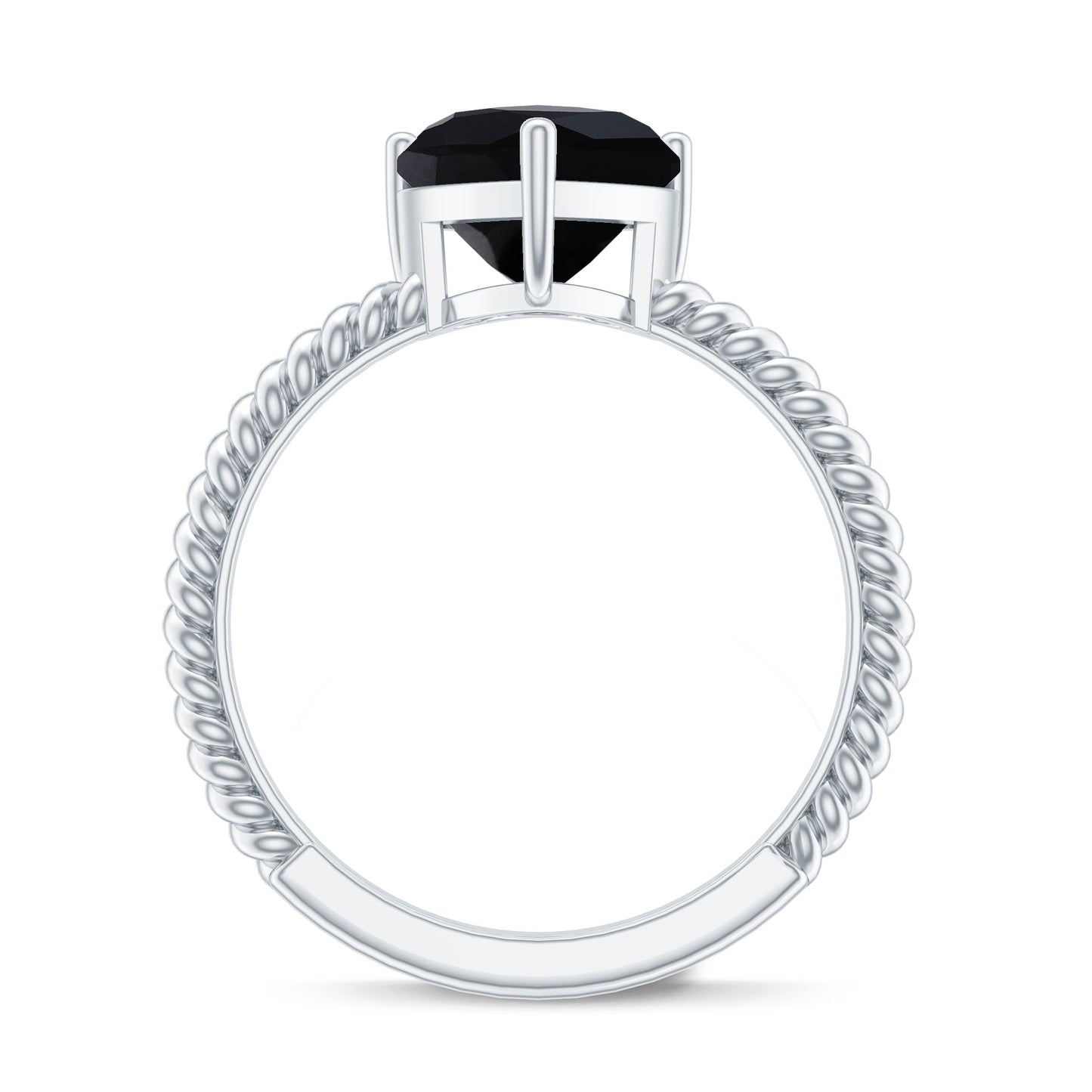 2.4 Carat Lab Grown Black Diamond Heart Engagement Ring for Women