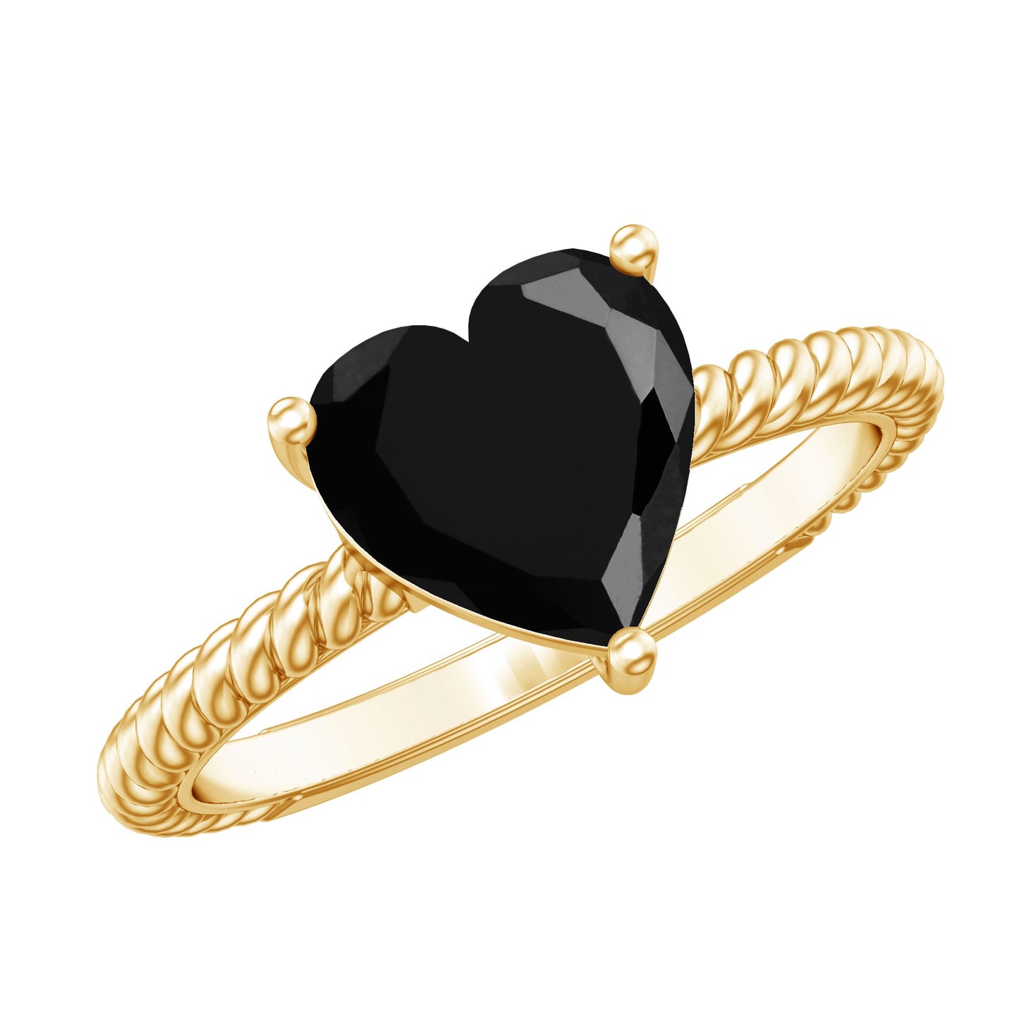 2.4 Carat Lab Grown Black Diamond Heart Engagement Ring for Women
