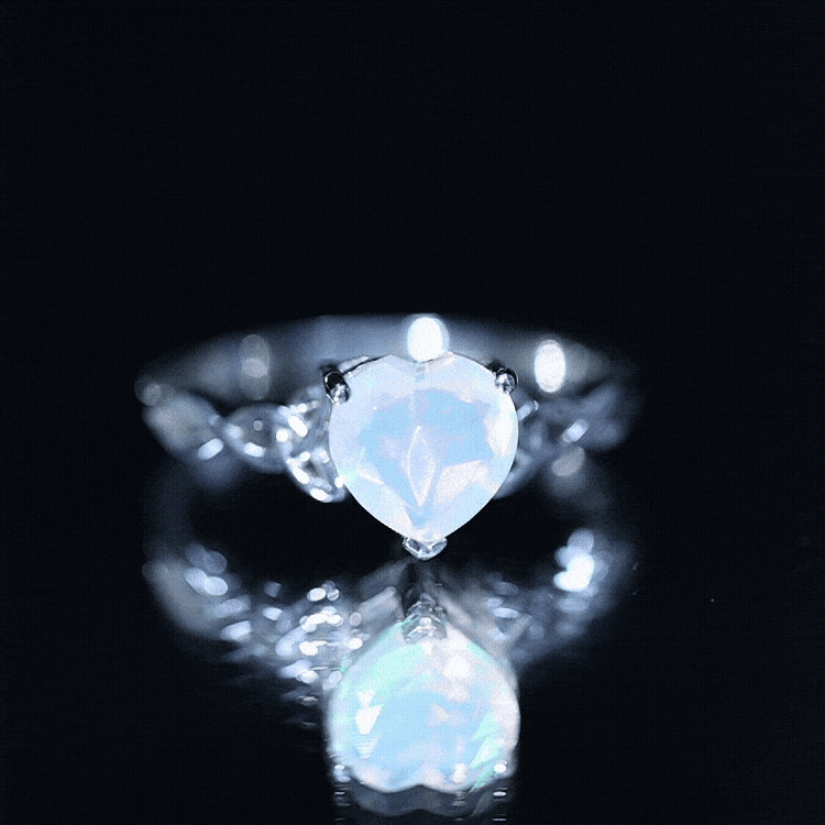 Certified 2 Carat Ethiopian Opal Heart Engagement Ring with Celtic Knot