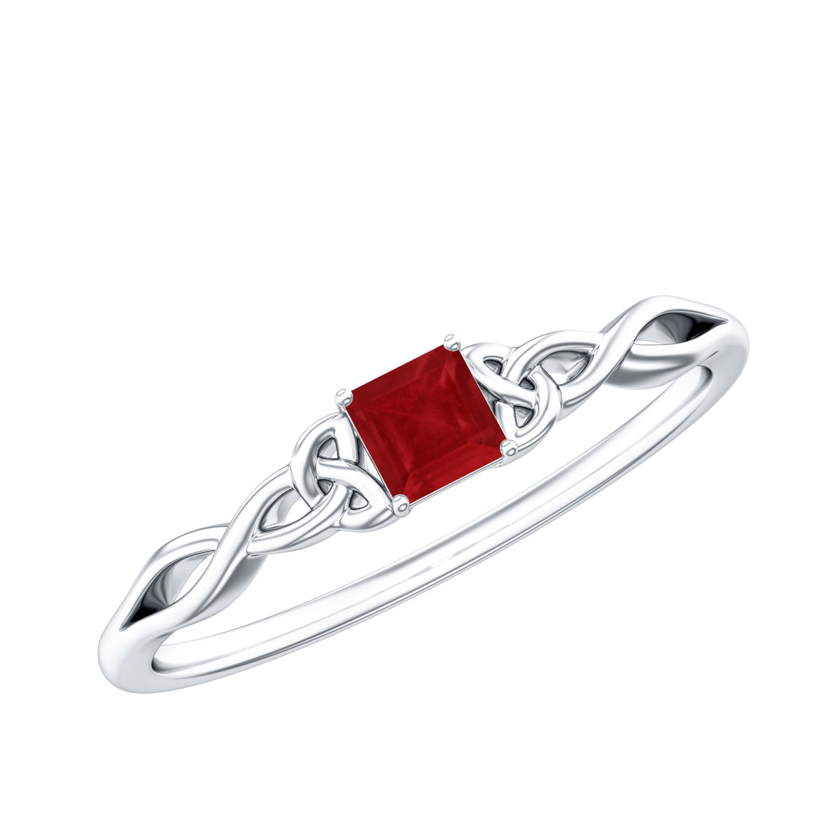 Natural Princess Cut Ruby Irish Promise Ping