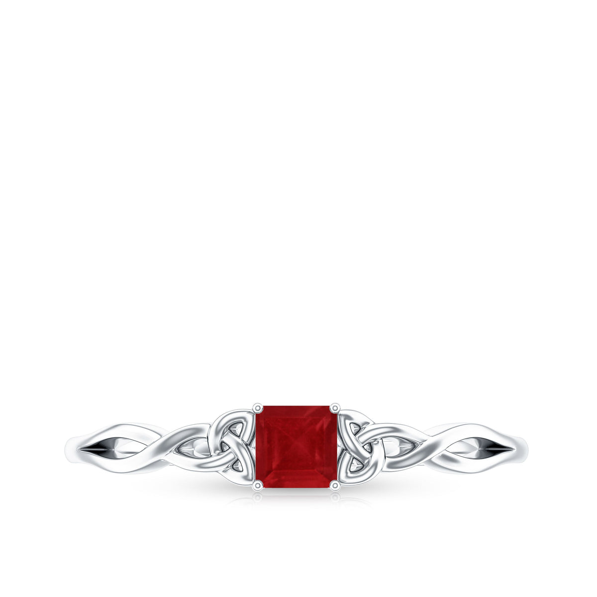 Natural Princess Cut Ruby Irish Promise Ping