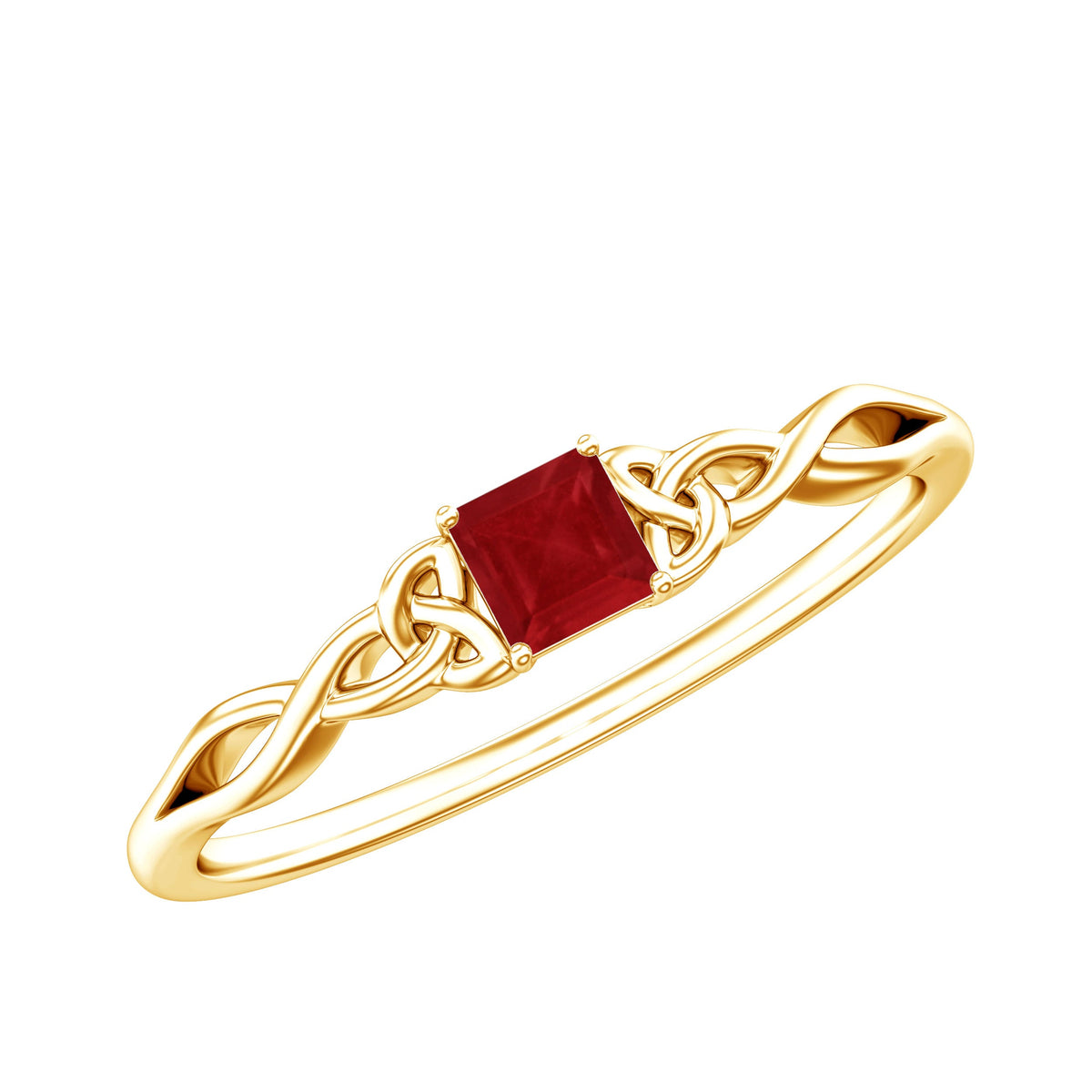 Natural Princess Cut Ruby Irish Promise Ping