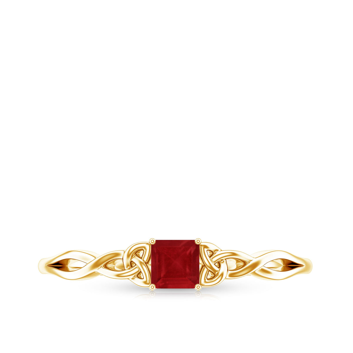 Natural Princess Cut Ruby Irish Promise Ping