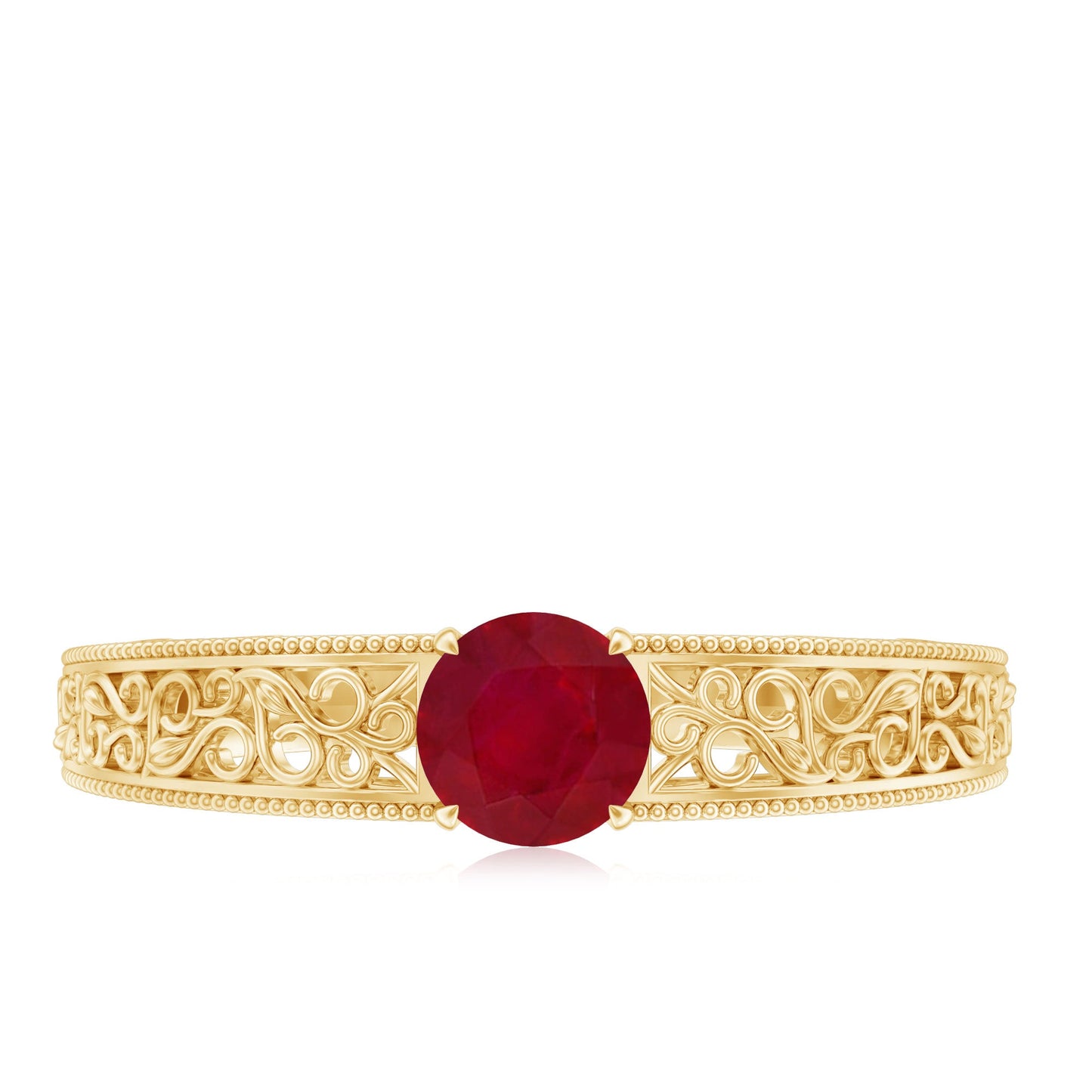 Vintage Inspired Ruby Engagement Ring with Surprise Diamond